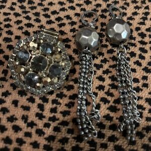 Costume silver jewelry AND Adjustable ring, earrings worn formal wear